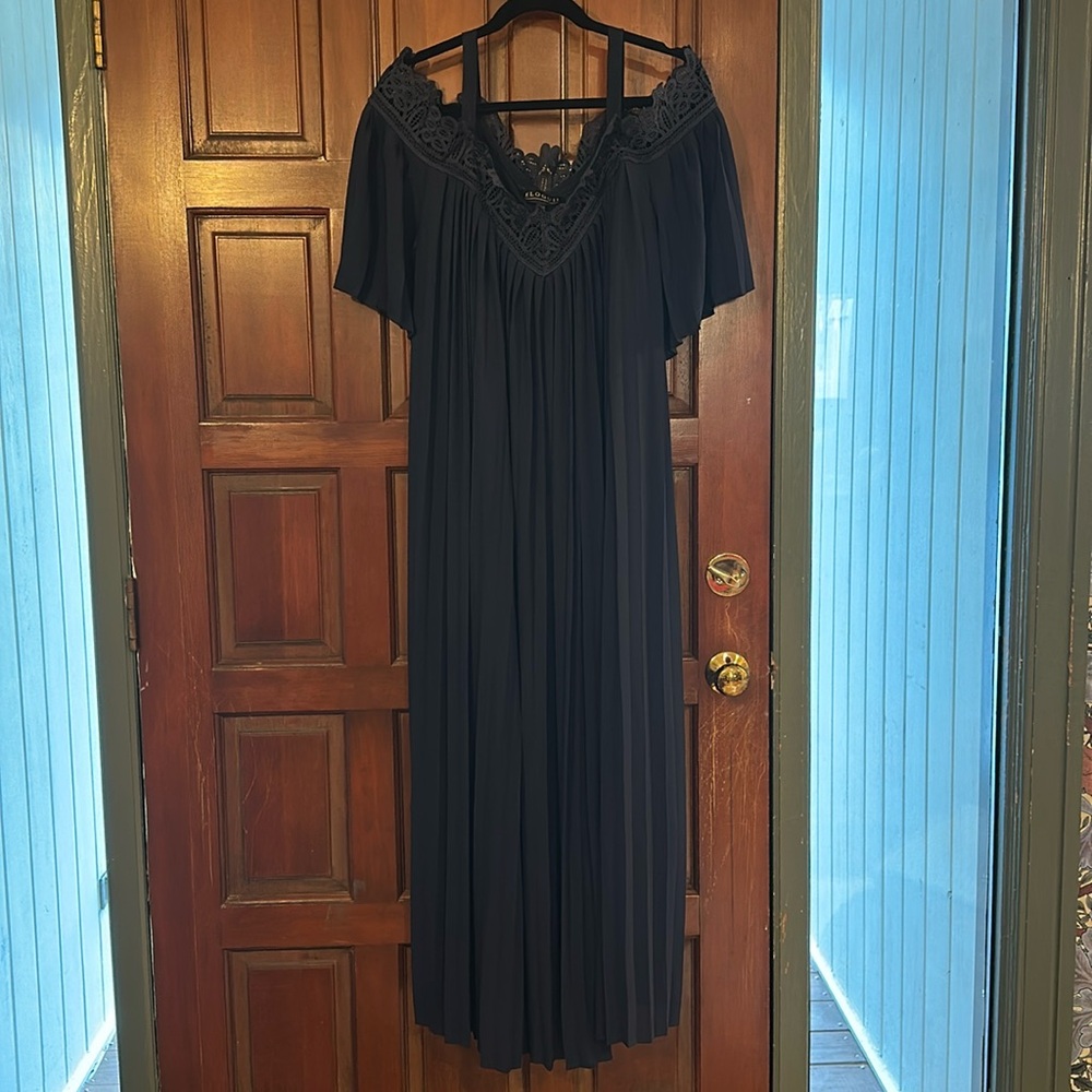 Eloquii Navy pleated dress